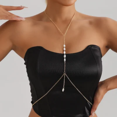 Jewelry Fashion Creative Colorful Crystal Chest Chain Waist Chain Women's Sexy Bikini Hot Girl Body Chain